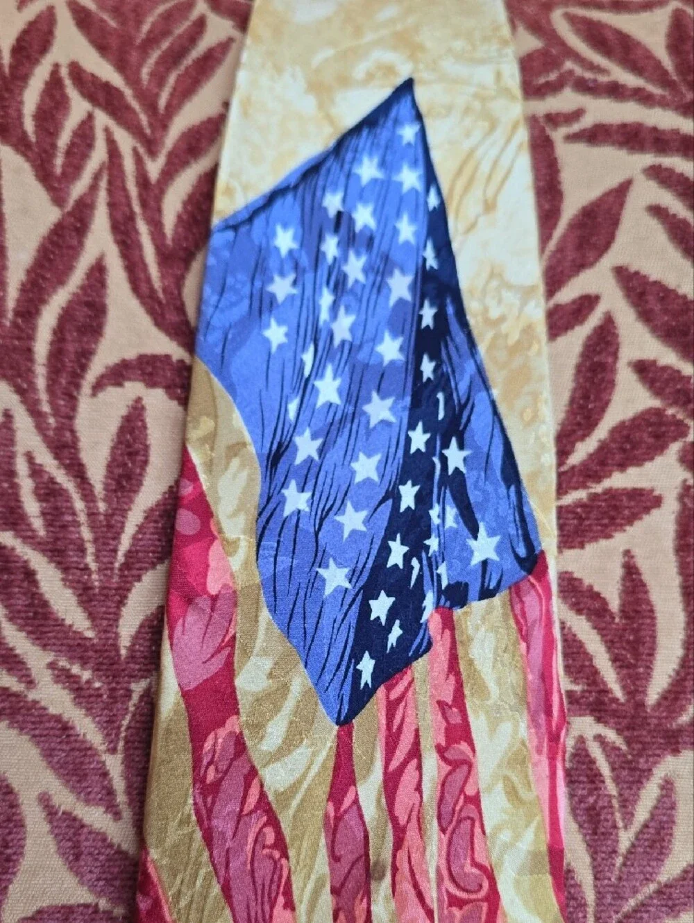 Patriotic Red, Blue and Gold Novelty Men's Tie